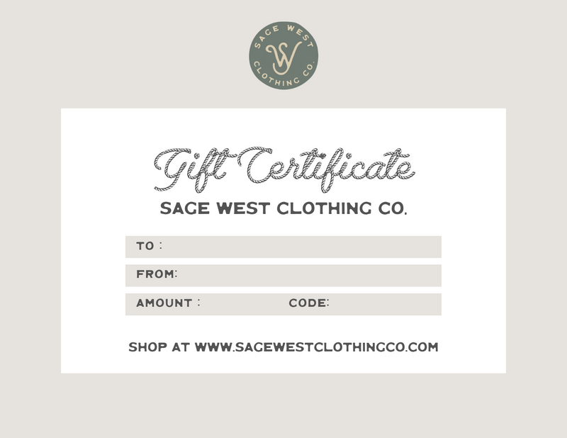 Sage West Clothing Co. Gift Card
